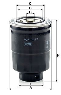 Купить WK 9057 z MANN-FILTER Топливный фильтр  Аутленер (2, 3) (2.2 DI-D, 2.2 DI-D 4WD)