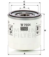 Масляний фільтр W 7054 MANN-FILTER –  фото 1
