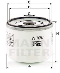 Купити W 7057 MANN-FILTER Масляний фільтр 