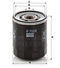 Купить W 7058 MANN-FILTER Масляный фильтр  Citroen C3 Picasso (1.0, 1.2)