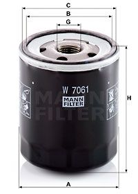 Купити W 7061 MANN-FILTER Масляний фільтр  Мазда 2 1.5 D