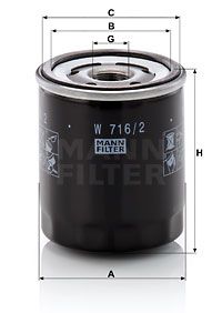 Купить W 716/2 MANN-FILTER Масляный фильтр  Tipo 1.4 LPG
