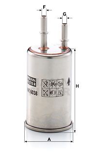 Купить WK 6038 MANN-FILTER Топливный фильтр  XC60 (2.0, 2.5, 3.0, 3.2)