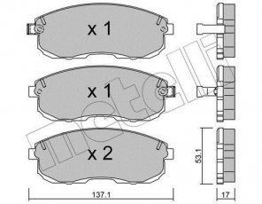 Купить 22-0404-0 Metelli Тормозные колодки передние Максима (А32, J30) (2.0, 2.5, 3.0) с звуковым предупреждением износа