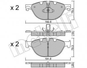 Купить 22-0830-0 Metelli Тормозные колодки передние 6-series (F06, F12, F13) (3.0, 4.4) подготовлено для датчика износа колодок