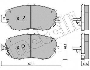 Купить 22-0756-0 Metelli Тормозные колодки передние Lexus GS (3.0, 4.0, 4.3) с звуковым предупреждением износа