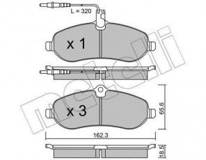 Купить 22-0707-0 Metelli Тормозные колодки передние Скудо (1.6 D Multijet, 2.0 D Multijet) с датчиком износа