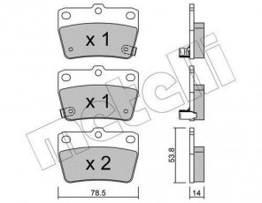 Купити 22-0431-0 Metelli Гальмівні колодки задні Ibiza 1.9 TDI с звуковым предупреждением износа