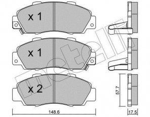 Купить 22-0298-0 Metelli Тормозные колодки передние Хонда СРВ (2.0, 2.0 16V, 2.0 16V 4WD) с звуковым предупреждением износа