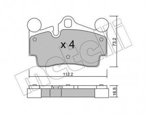 Купити 22-0655-0 Metelli Гальмівні колодки задні Ауді Ку7 (3.0 TDI, 3.0 TFSI, 3.6 FSI) подготовлено для датчика износа колодок