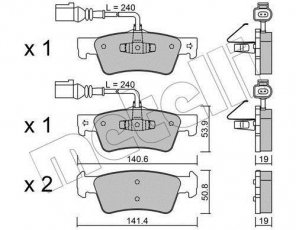 Купить 22-0661-0 Metelli Тормозные колодки задние Туарег 2.5 R5 TDI с датчиком износа
