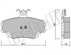 Купить 22-0120-0 Metelli Тормозные колодки передние Sandero 1 (1.4, 1.6) подготовлено для датчика износа колодок