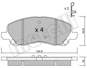 Купить 22-0481-0 Metelli Тормозные колодки передние Mitsubishi ASX (1.6, 1.8, 2.0, 2.3) с звуковым предупреждением износа
