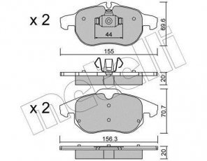 Купити 22-0540-0 Metelli Гальмівні колодки передні Крома (1.9 D Multijet, 2.2 16V) подготовлено для датчика износа колодок
