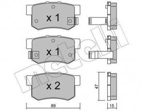 Купити 22-0173-0 Metelli Гальмівні колодки задні Стрім (1.7 16V, 2.0 16V) с звуковым предупреждением износа