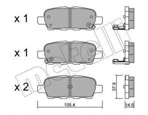 Купить 22-0612-0 Metelli Тормозные колодки задние X-Trail (2.0, 2.2, 2.5) с звуковым предупреждением износа