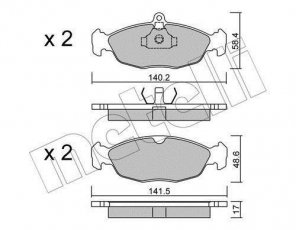 Купить 22-0077-0 Metelli Тормозные колодки передние Комбо (1.2, 1.4, 1.7) подготовлено для датчика износа колодок