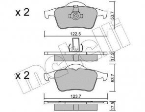 Купити 22-0348-0 Metelli Гальмівні колодки задні ХС70 2.4 T XC AWD без датчика зносу