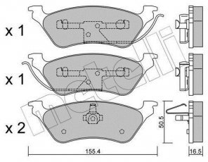 Купить 22-0625-0 Metelli Тормозные колодки задние Voyager (2.4, 2.5, 2.8, 3.3, 3.8) без датчика износа