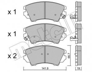 Купить 22-0842-0 Metelli Тормозные колодки передние Зафира С 2.0 BiTurbo CDTI с звуковым предупреждением износа