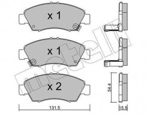 Купить 22-0138-0 Metelli Тормозные колодки передние Civic (1.3, 1.4, 1.5, 1.6, 1.7) с звуковым предупреждением износа