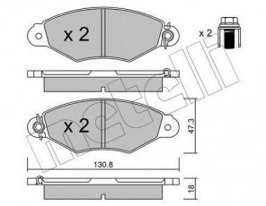Купить 22-0253-0 Metelli Тормозные колодки передние Kangoo 1 подготовлено для датчика износа колодок