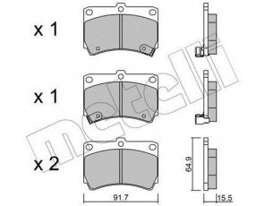 Купить 22-0196-0 Metelli Тормозные колодки передние Mazda 323 (BA, BG) (1.3, 1.5, 1.6, 1.7, 2.0) с звуковым предупреждением износа