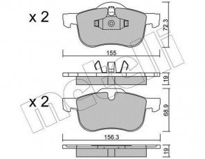 Купити 22-0309-0 Metelli Гальмівні колодки передні ХС70 2.4 T XC AWD без датчика зносу