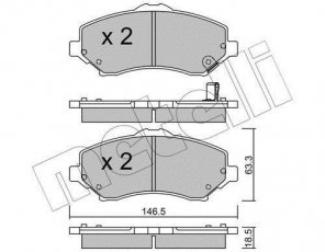 Купить 22-0862-1 Metelli Тормозные колодки передние Вояджер Гранд (2.8, 3.3, 3.6, 3.8) с звуковым предупреждением износа