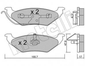 Купить 22-0624-0 Metelli Тормозные колодки задние Вояджер без датчика износа