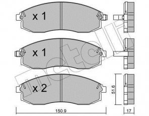 Купити 22-0306-0 Metelli Гальмівні колодки передні Максіма А32 (2.0, 2.5, 3.0) с звуковым предупреждением износа