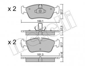 Купить 22-0260-0 Metelli Тормозные колодки передние BMW E46 (2.0, 2.2, 2.5, 2.8) подготовлено для датчика износа колодок