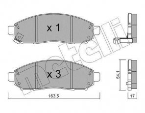 Купить 22-0743-0 Metelli Тормозные колодки передние Патфиндер (2.5 dCi, 2.5 dCi 4WD, 4.0 4WD) с звуковым предупреждением износа