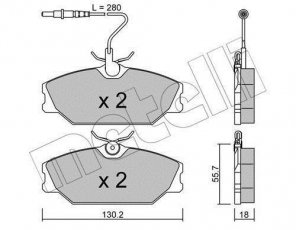 Купить 22-0142-0 Metelli Тормозные колодки передние Меган 1 (1.9, 2.0) с датчиком износа