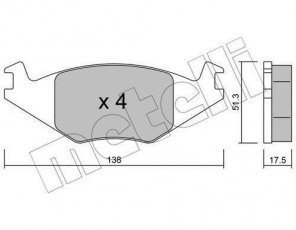 Купить 22-0047-0 Metelli Тормозные колодки передние Ibiza (1.0, 1.3 i, 1.4 i) без датчика износа