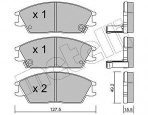 Купить 22-0081-1 Metelli Тормозные колодки передние Гетц (1.1, 1.3, 1.4, 1.5, 1.6) с звуковым предупреждением износа