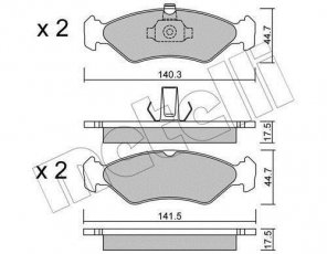 Купить 22-0088-0 Metelli Тормозные колодки передние Фиеста 4 (1.0, 1.2, 1.3, 1.4, 1.8) без датчика износа