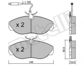 Купить 22-0154-0 Metelli Тормозные колодки передние Boxer (1.9, 2.0, 2.4, 2.5) с датчиком износа