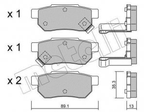 Купити 22-0170-1 Metelli Гальмівні колодки задні Prelude (2.0, 2.0 EX, 2.0 i EX 16V) с звуковым предупреждением износа