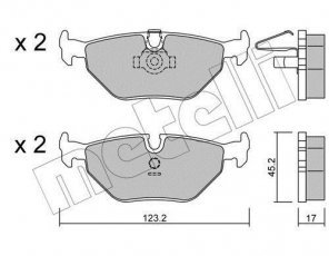 Купити 22-0210-0 Metelli Гальмівні колодки задні BMW E39 подготовлено для датчика износа колодок