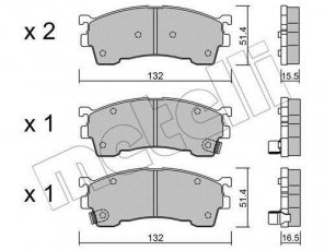 Купити 22-0223-1 Metelli Гальмівні колодки передні Mazda 626 (1.6, 1.8, 2.0) с звуковым предупреждением износа