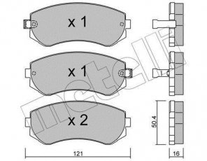 Купить 22-0304-0 Metelli Тормозные колодки передние Almera (N15, N16) (1.4, 1.6, 2.0) с звуковым предупреждением износа