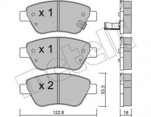 Купити 22-0321-2 Metelli Гальмівні колодки передні Corsa D (1.0, 1.2, 1.4) с звуковым предупреждением износа