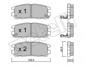 Купить 22-0358-0 Metelli Тормозные колодки задние Hover 1.5 с звуковым предупреждением износа