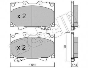 Купить 22-0452-0 Metelli Тормозные колодки передние Lexus LX 470 с звуковым предупреждением износа