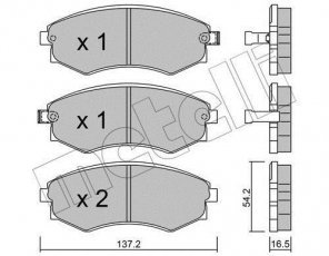 Купить 22-0518-0 Metelli Тормозные колодки передние Рекстон (2.3 RX230, 2.8 RX280, 3.2) с звуковым предупреждением износа