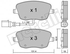 Купить 22-0547-1 Metelli Тормозные колодки передние Ибица (1.8 T FR, 1.9 TDI, 2.0) с датчиком износа