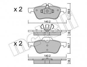 Купити 22-0555-0 Metelli Гальмівні колодки передні Купер (1.4, 1.6) подготовлено для датчика износа колодок