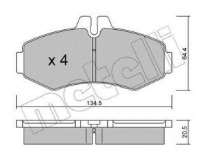 Купить 22-0573-0 Metelli Тормозные колодки передние Vito 638 (2.0, 2.1, 2.2, 2.3, 2.8) подготовлено для датчика износа колодок