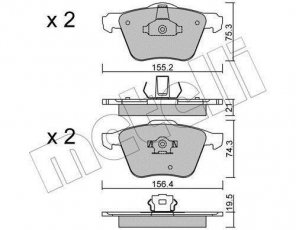 Купить 22-0599-0 Metelli Тормозные колодки передние XC70 2.4 D5 XC AWD без датчика износа